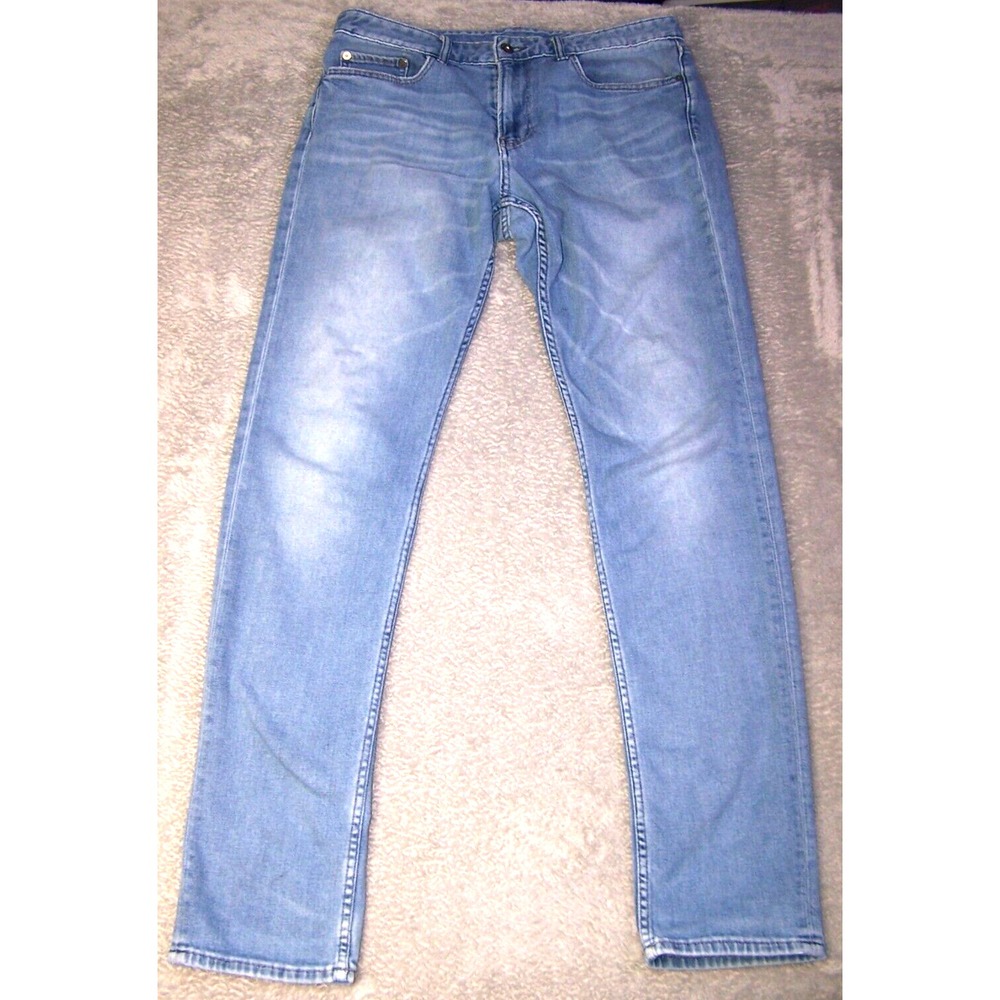 Bonobos‎ Jeans Women's 33X32 (Tag 33X34) Blue Cotton Blend Distressed Tapered